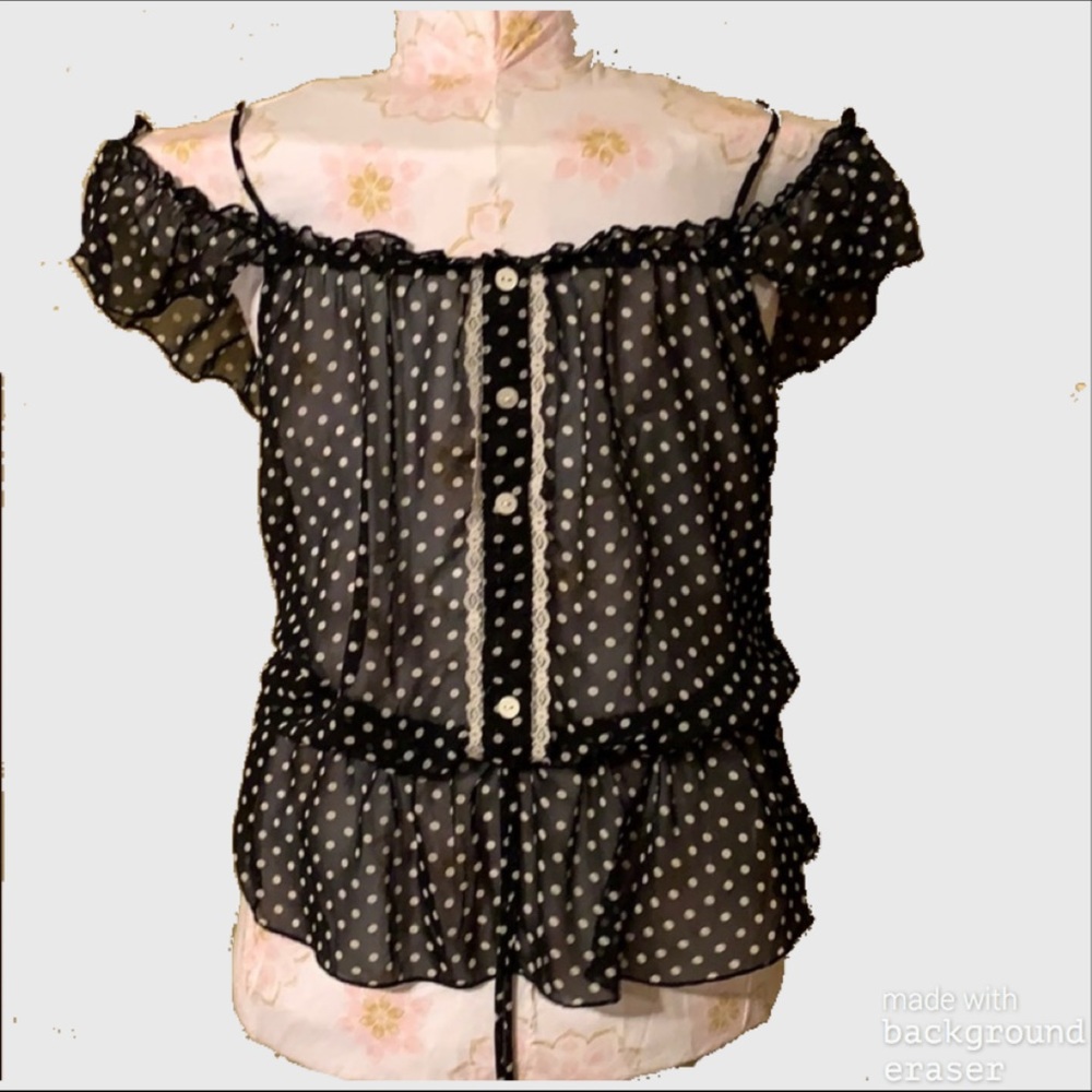 Sheer polka dot top